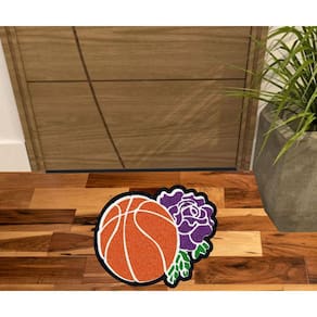 Tapete Bola De Basket E Flor Para Decoração.