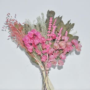 Buquê de flores desidratadas bounganville rosa