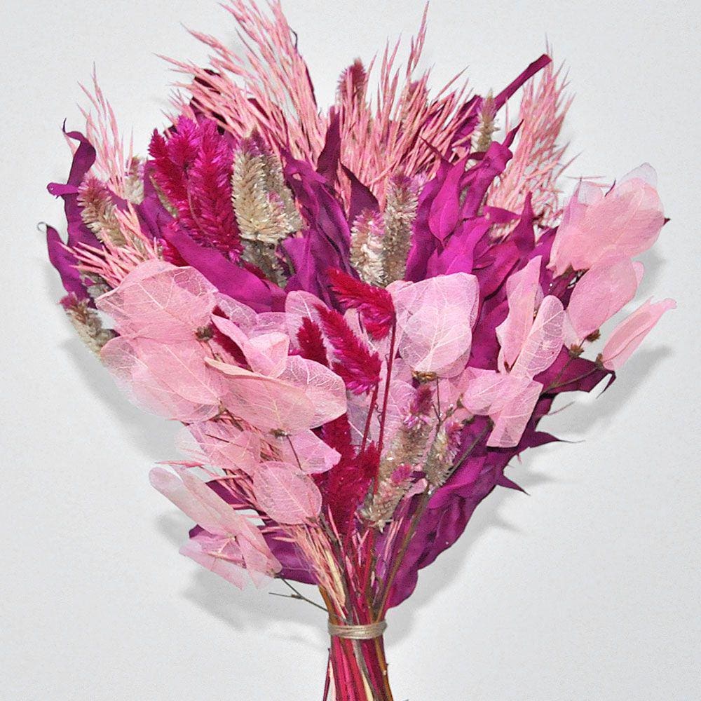 Buquê de flores desidratadas rosa decoração