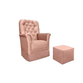 Poltrona Balanço de Amamentação Com Puff Reto Maternidade Agatha Veludo Rs - Phoenix Baby