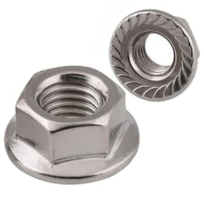 150Un - Porca Sextavada M6 Flange Serrilhada Zinco Amarelo