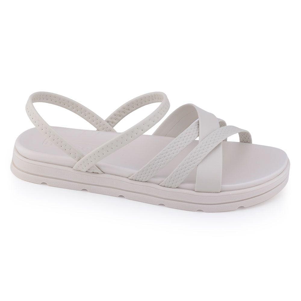 Sandália feminina Moleca 5490.102 tira tresse elástic papete