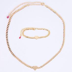 Conjunto Colar e Pulseira Coração