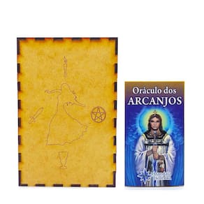 Poderoso Oráculo dos Arcanjos Porta Tarô Místico em Madeira