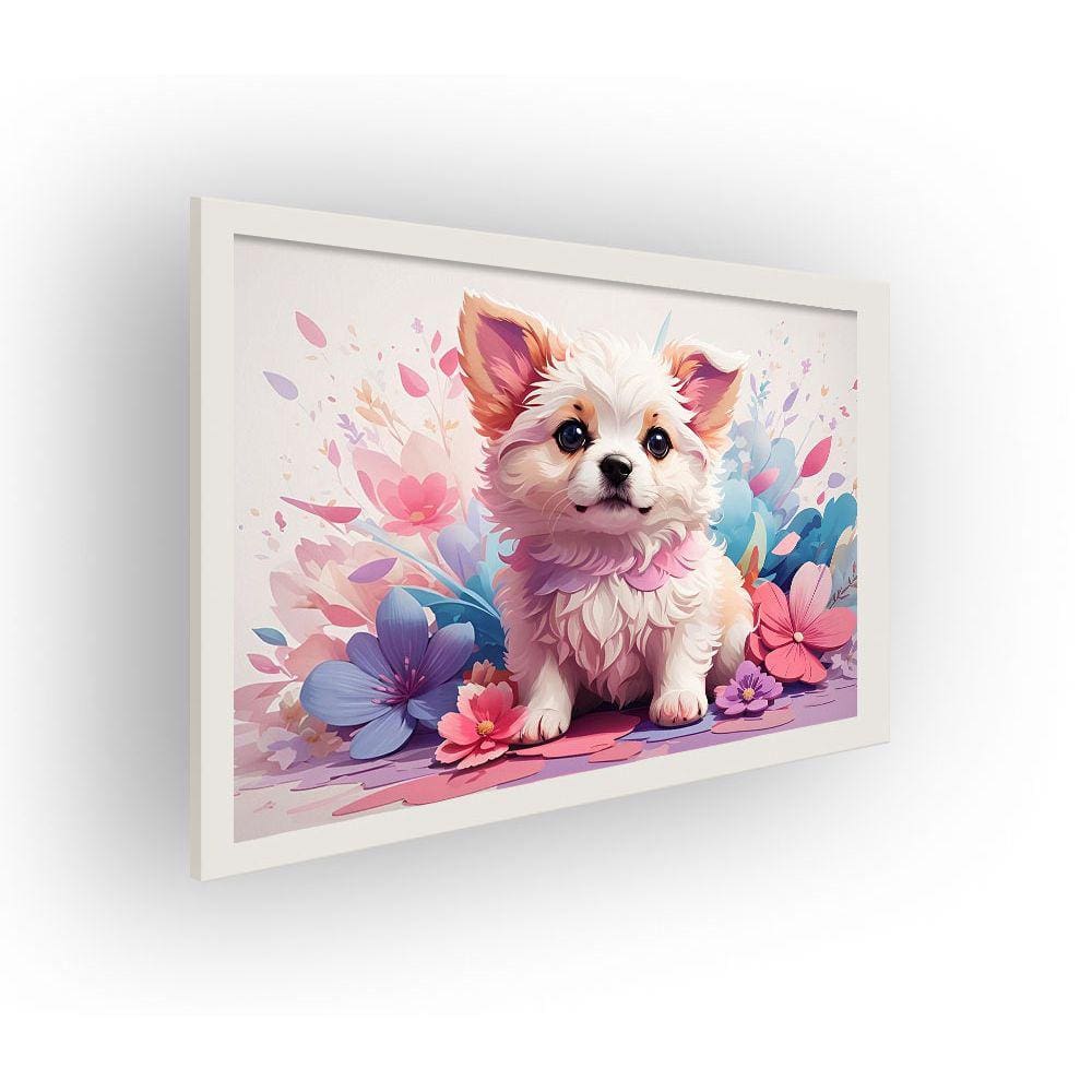 Quadro Decorativo MDF 20x28 c/ Moldura Cachorrinho