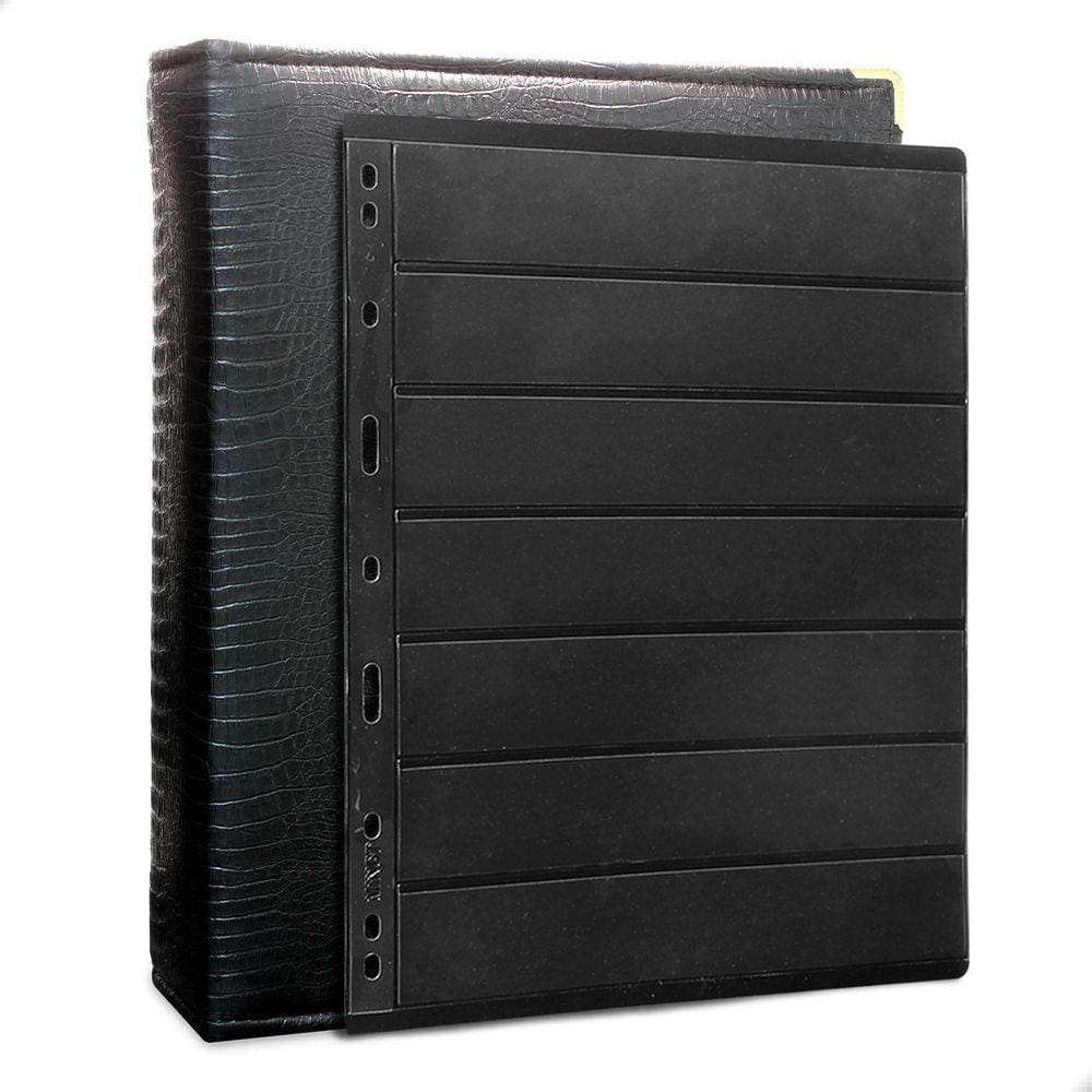 Álbum Fichário 30 Folhas Para Selos 7 Espaços 28x21 Cobra Fosco XL