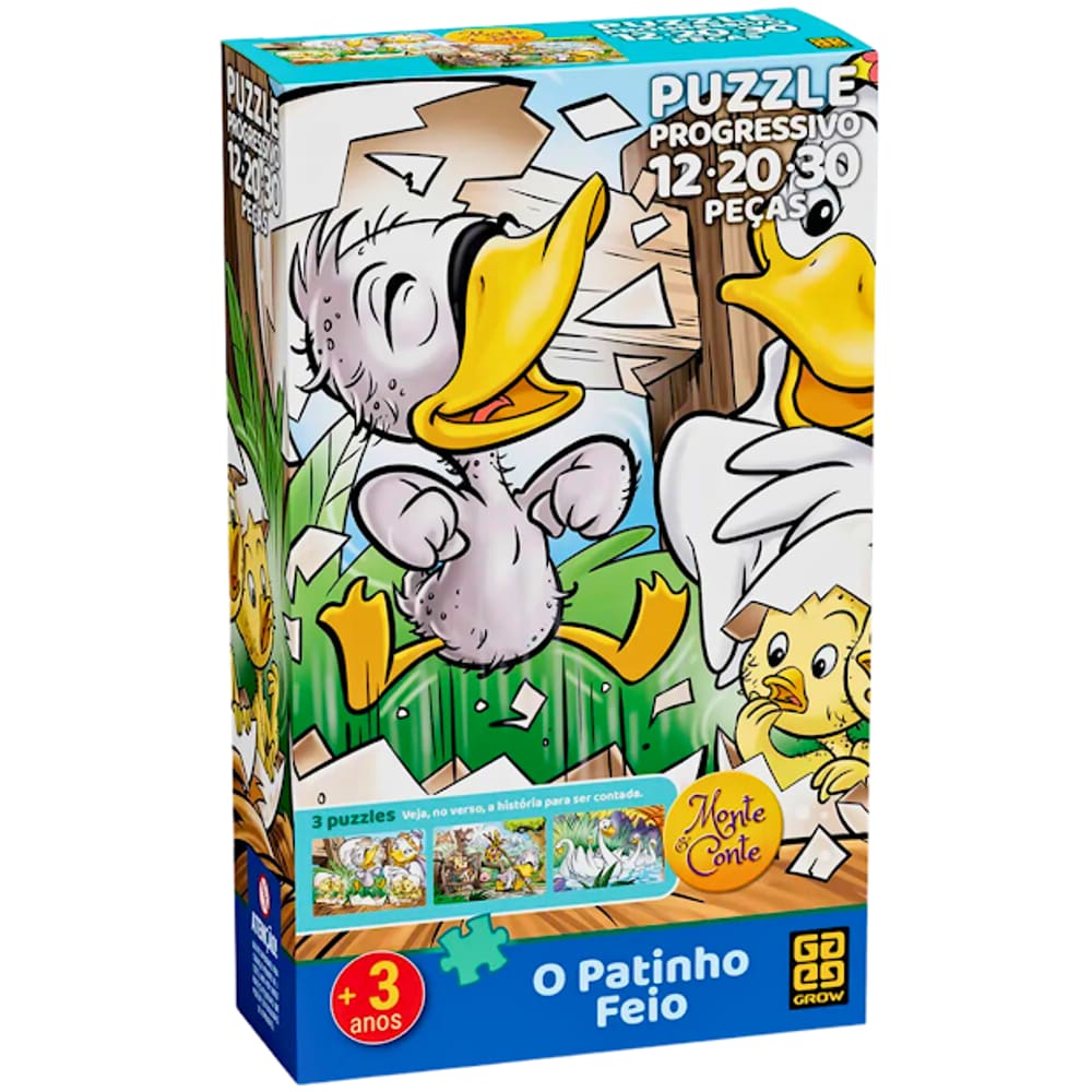 Quebra Cabeça Puzzle Progressivo O Patinho Feio Grow
