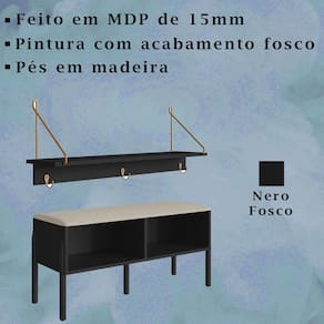 Conjunto Sapateira Banco e Prateleira Nero Artesano