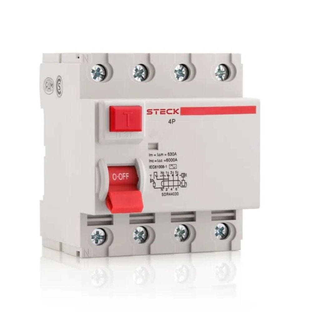 Interruptor Diferencial DR 4P 25A 30mA Ip20 SDR42530 Steck