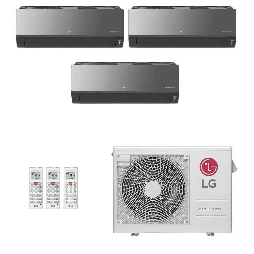 Ar-Condicionado Multi Split Inverter LG 30.000 (2x Evap HW Artcool 9.000 + 1x Evap HW Artcool 12.000) Quente/Frio 220V - 220V