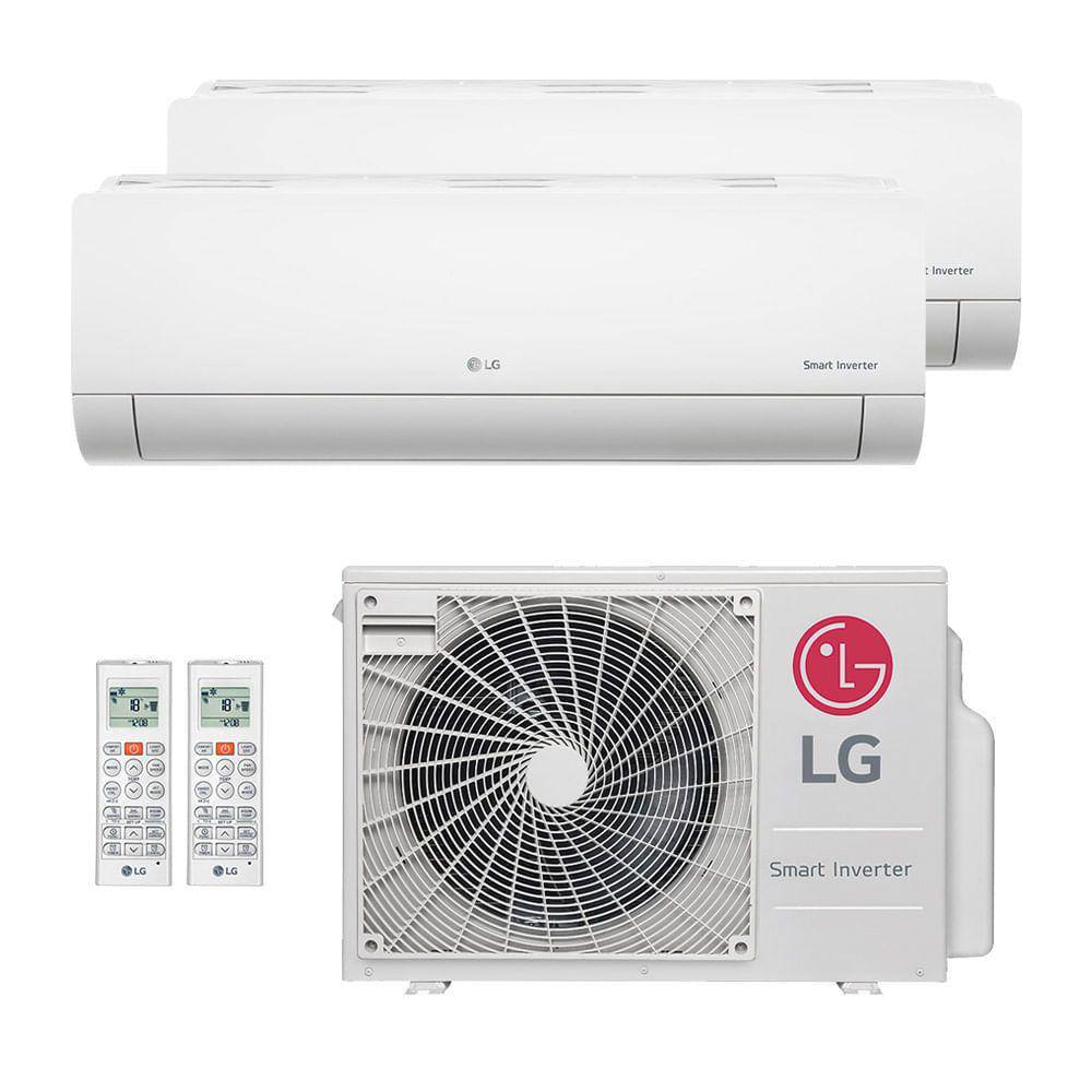 Ar-Condicionado Multi Split Inverter LG 18.000 (2x Evap HW 9.000) Quente/Frio - 220V