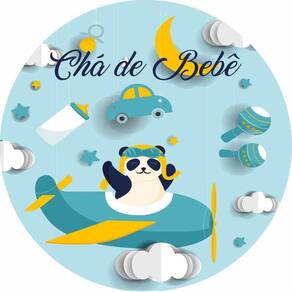 Painel Redondo 3D Sublimado Cha De Bebê Frd-4577