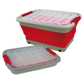 Caixa Dobrável Organizadora 45L Com Tampa E Rodas