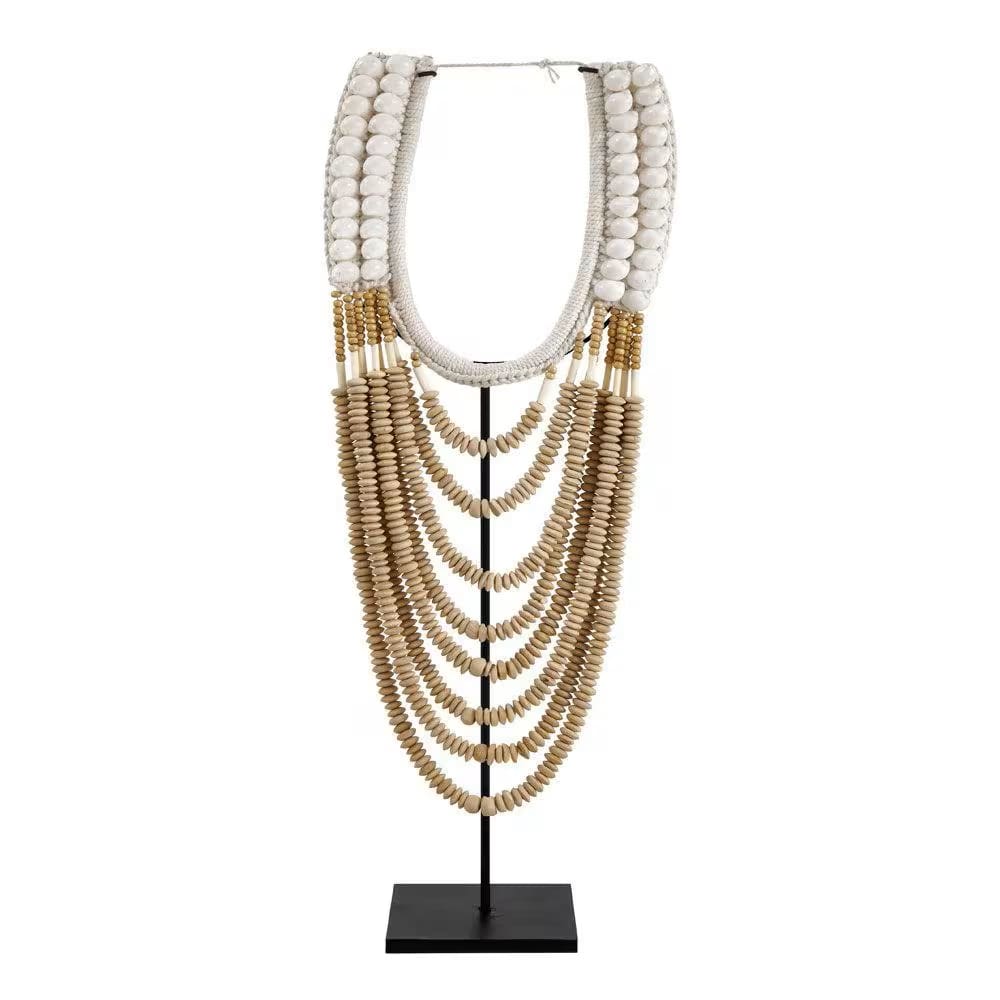 Escultura Em Conchas Com Suporte Em Metal 70Cm