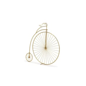 Escultura Bicicleta Em Metal Antiga 40Cm