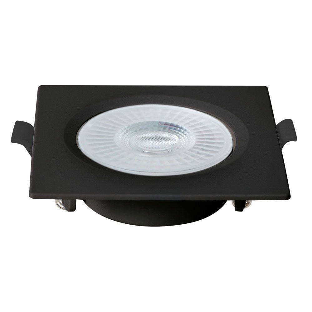 Spot Embutir Quadrado 94mm Recuado 6w 3000k Preto Preto - Bivolt