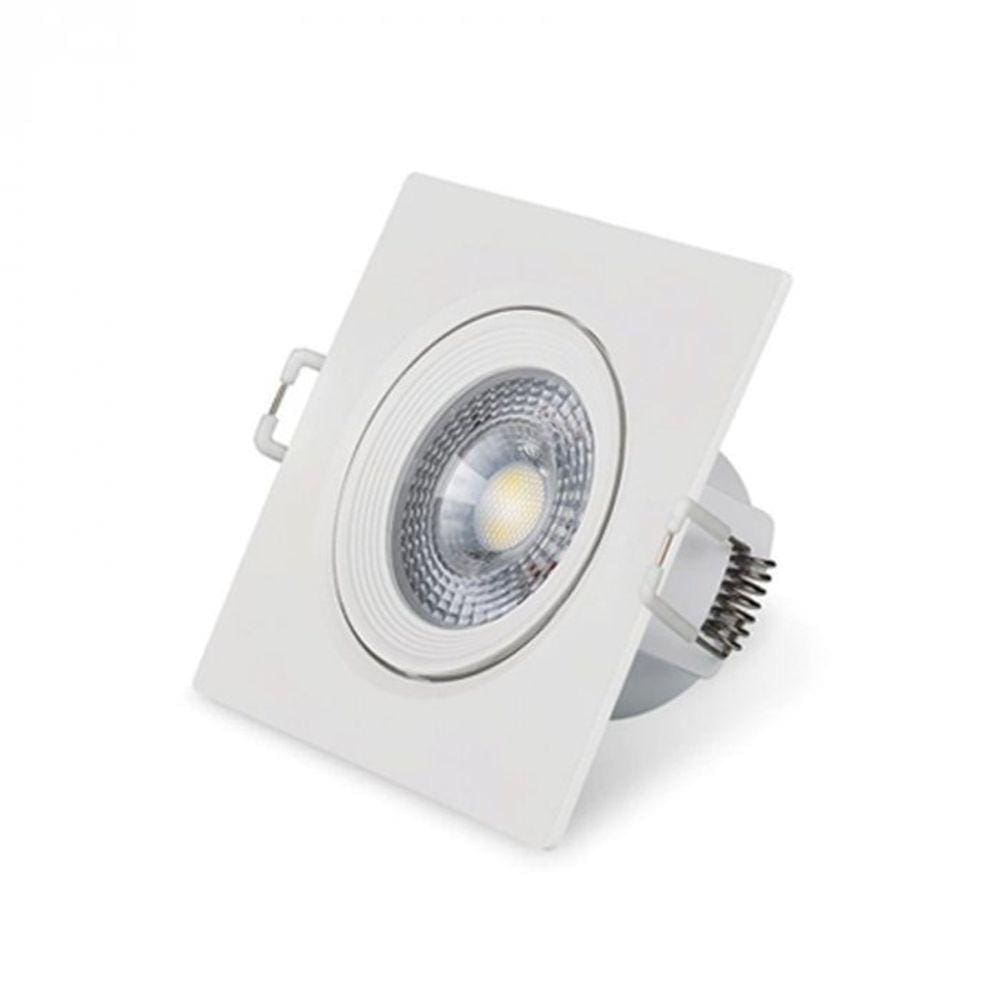 Spot Embutir Quadrado 5w Led Branco Branco - Bivolt