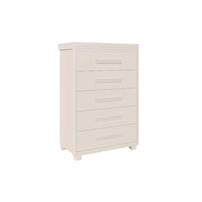 Cômoda Paris 5 Gavetas Mdf Com Pés De Madeira Camas Fenix