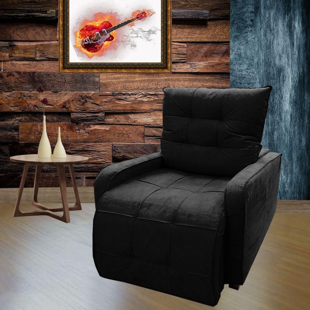 Poltrona Reclinável Sala Quarto Amamentação azera preto