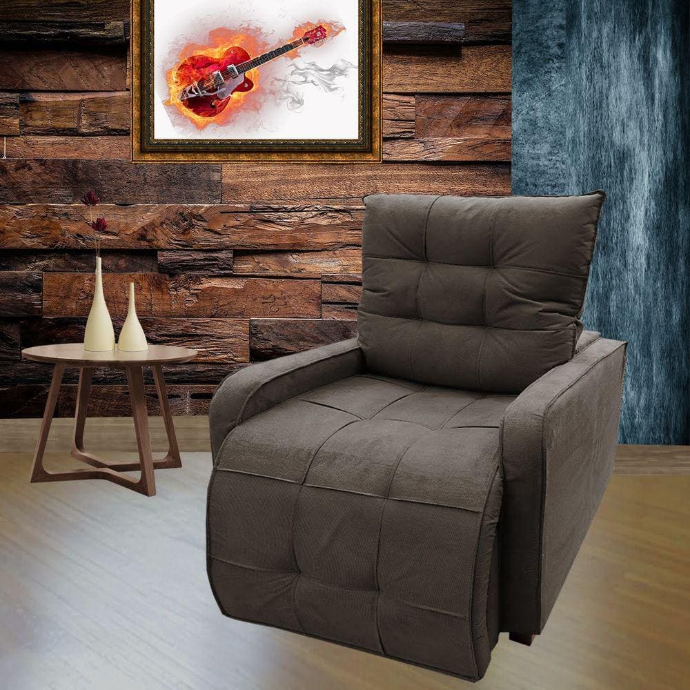 Poltrona Reclinável Sala Quarto Amamentação Azera Marrom