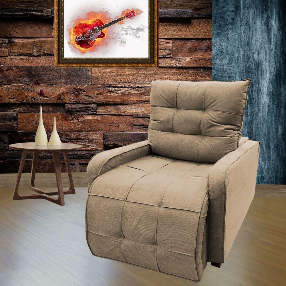 Poltrona Reclinável Sala Quarto Amamentação Azera Capuccino