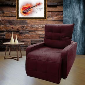 Poltrona Retratil e Reclinavel Com Rodape Regulavel Azera Bordo