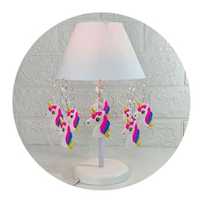 Abajur Unicórnio Branco 30cm - Decoração Quarto Crianças