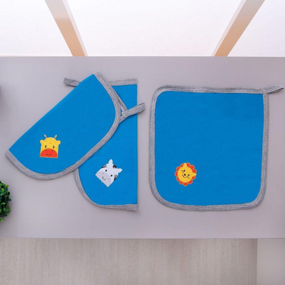 Kit 3 Fraldas Pano De Boca Malha Para Bebê Savana Tiffany