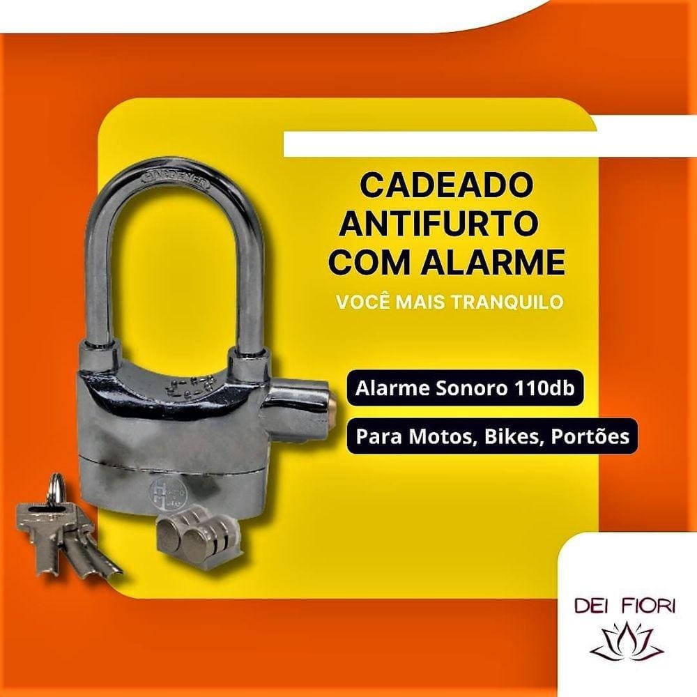 Trava Cadeado De Freio Disco Com Alarme Sonoro Para Moto