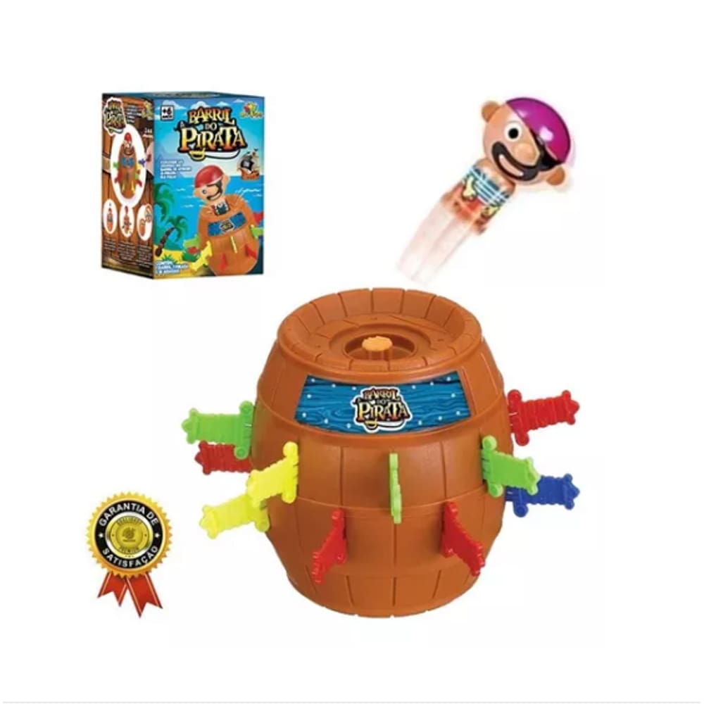 Brinquedo Jogo Pula Pirata Barril Grande 16 x 10