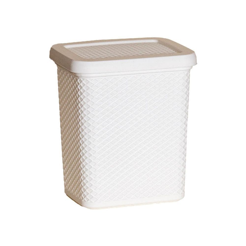 Lixeira Línea 3,5L Branca Cesto Multiuso Com Tampa 21Cm