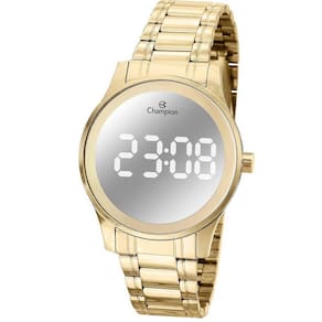 Relógio Feminino Champion Digital CH48046B Dourado Espelhado