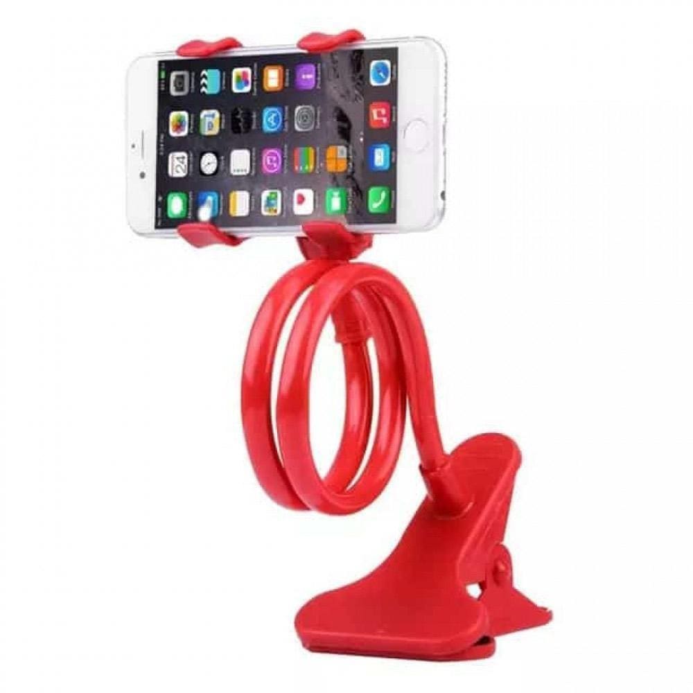 Suporte Universal Para Celulares Com Braço Articulado Vermelho