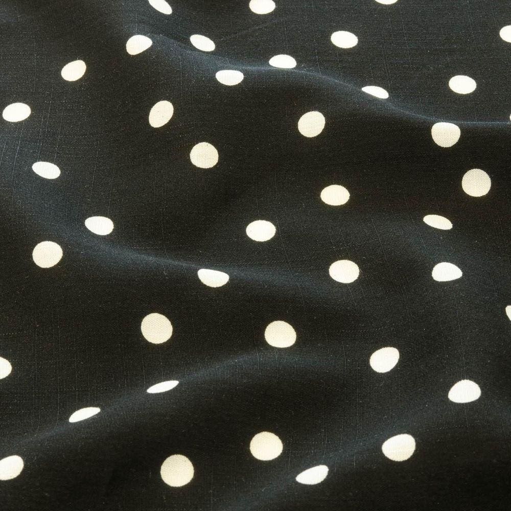 Viscolinho Estampado Poá Branca/Fundo Preto - 1,50m