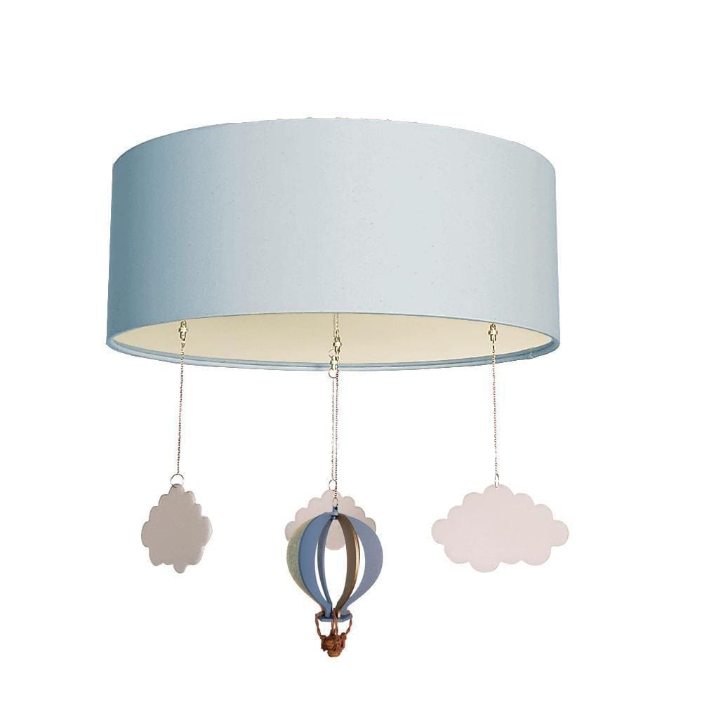 Luminária de Teto Plafon Balão Cúpula Azul 30x15cm