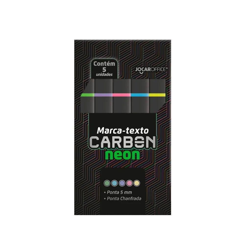 Marca Texto Jocar Carbon Neon Estojo C/ 5 Unidade Leo & Leo