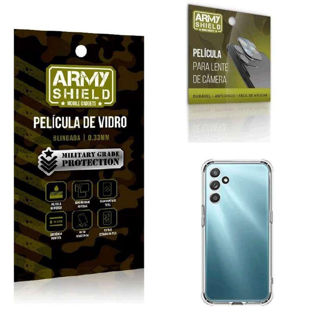 Capinha + Película Câmera + Película Vidro 3D Samsung M34