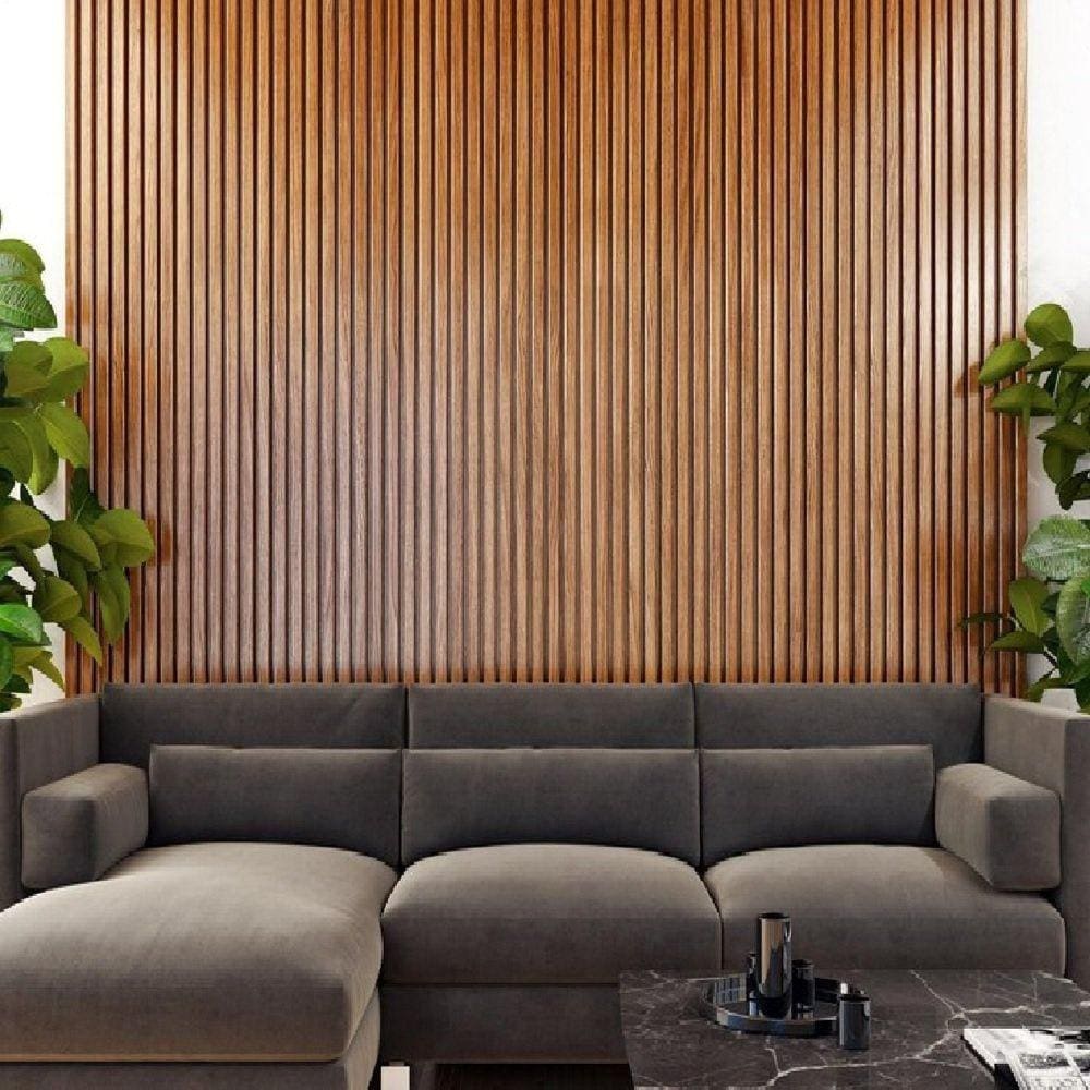 Acabamento para Painel Ripado 6,25cm x 2,1cm x 285m Lado Esquerdo Casa Grassi Avelã