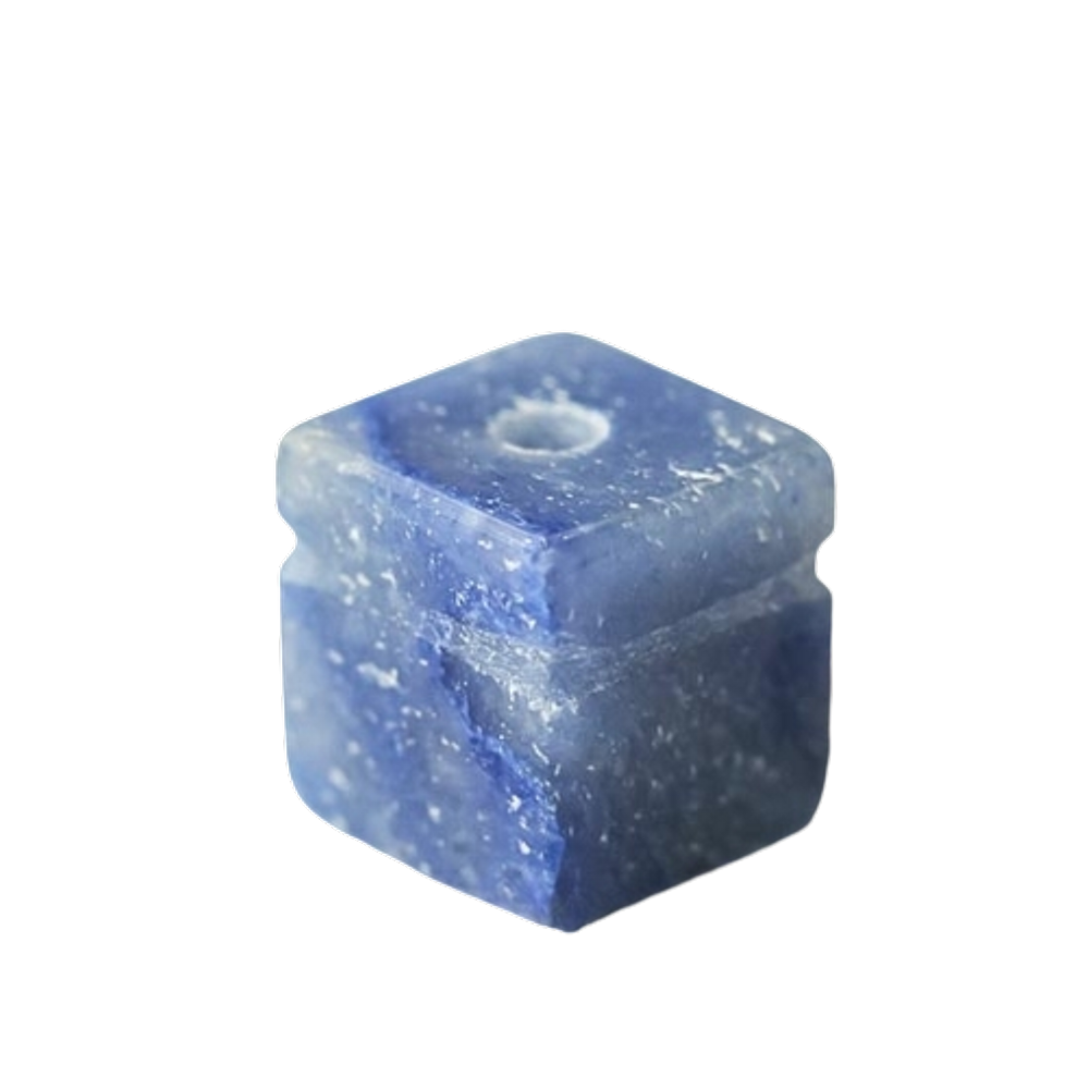 Colar Pedra Cubo Quartzo Azul Difusor Aromaterapia Ranhurado