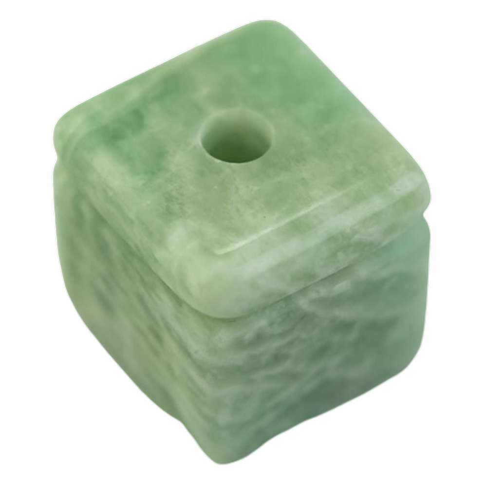 Colar Pedra Cubo Amazonita Difusor Aromaterapia Ranhurado