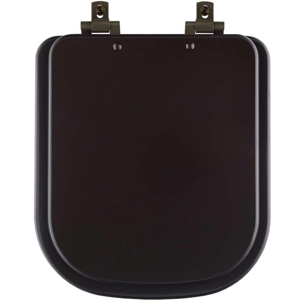 Tampa De Vaso Laqueado Com Fechamento Lento Piano Marrom Fosco Para Louça Deca Com Ferragem Marrom