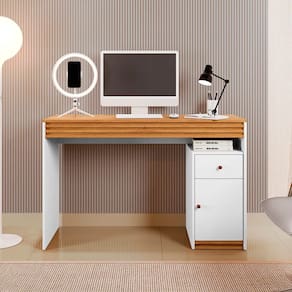 Mesa De Estudo 1 Porta/1 Gaveta Sevilha 1200 - Off White/Naturalle - Mavaular