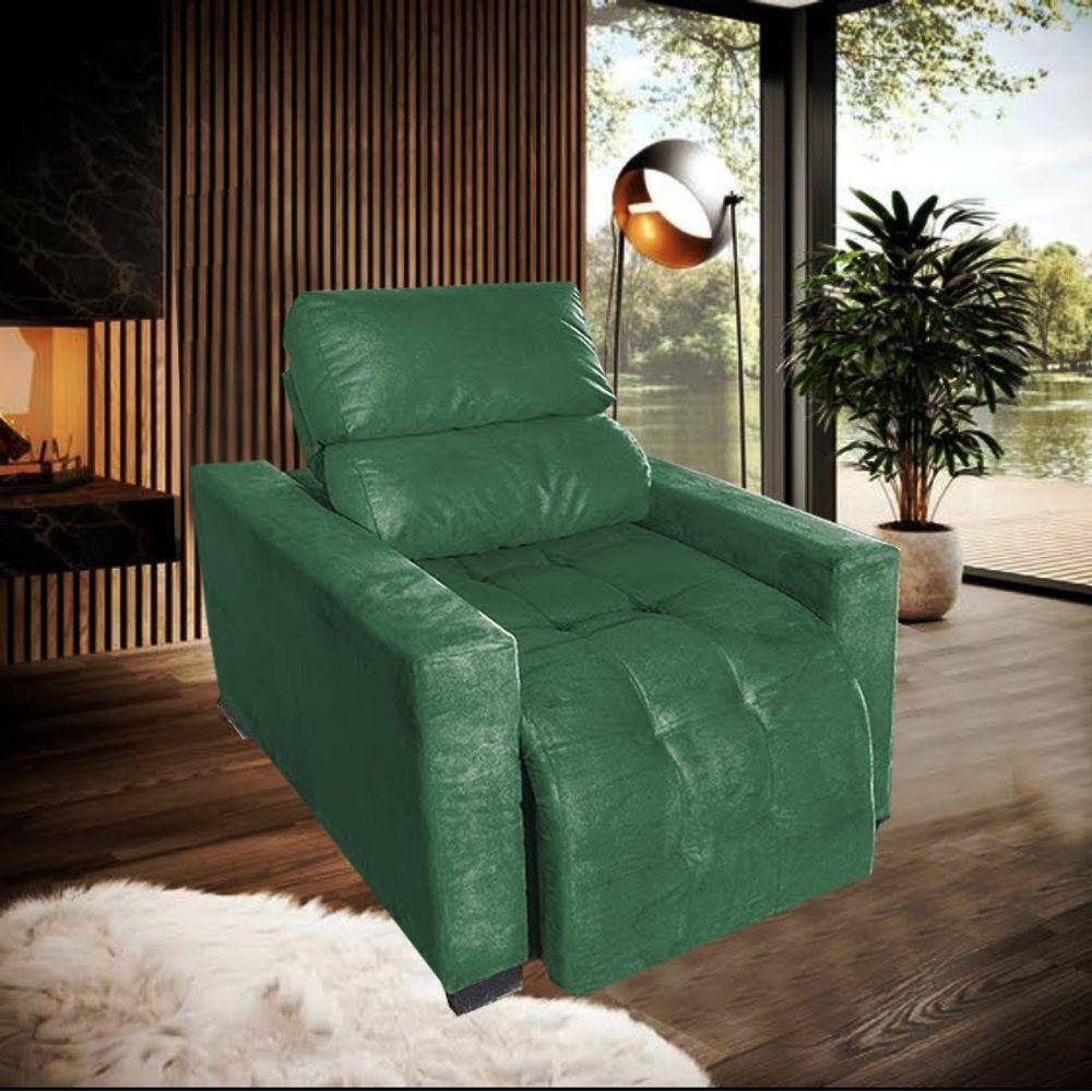 Poltrona Reclinável Sala Quarto Amamentação Madri Verde