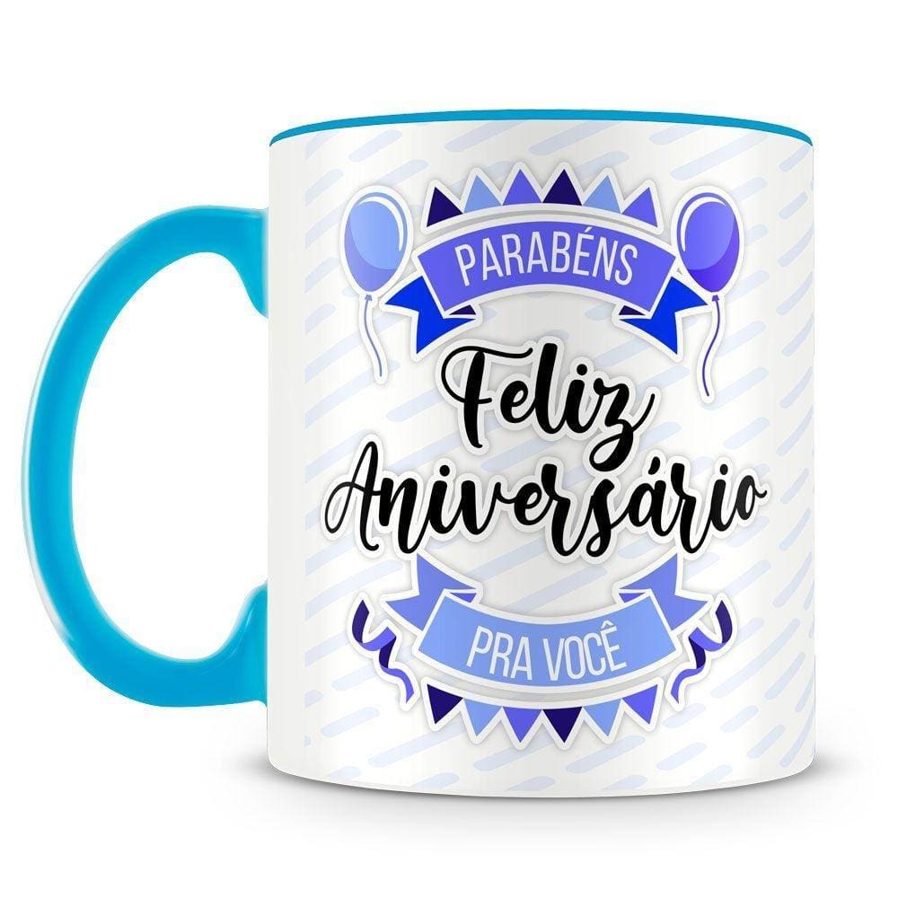 Caneca Personalizada Aniversário - Azul