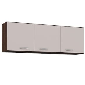 Armario Aereo 3 Portas 120 cm 843 Chocolate Off White POQQ