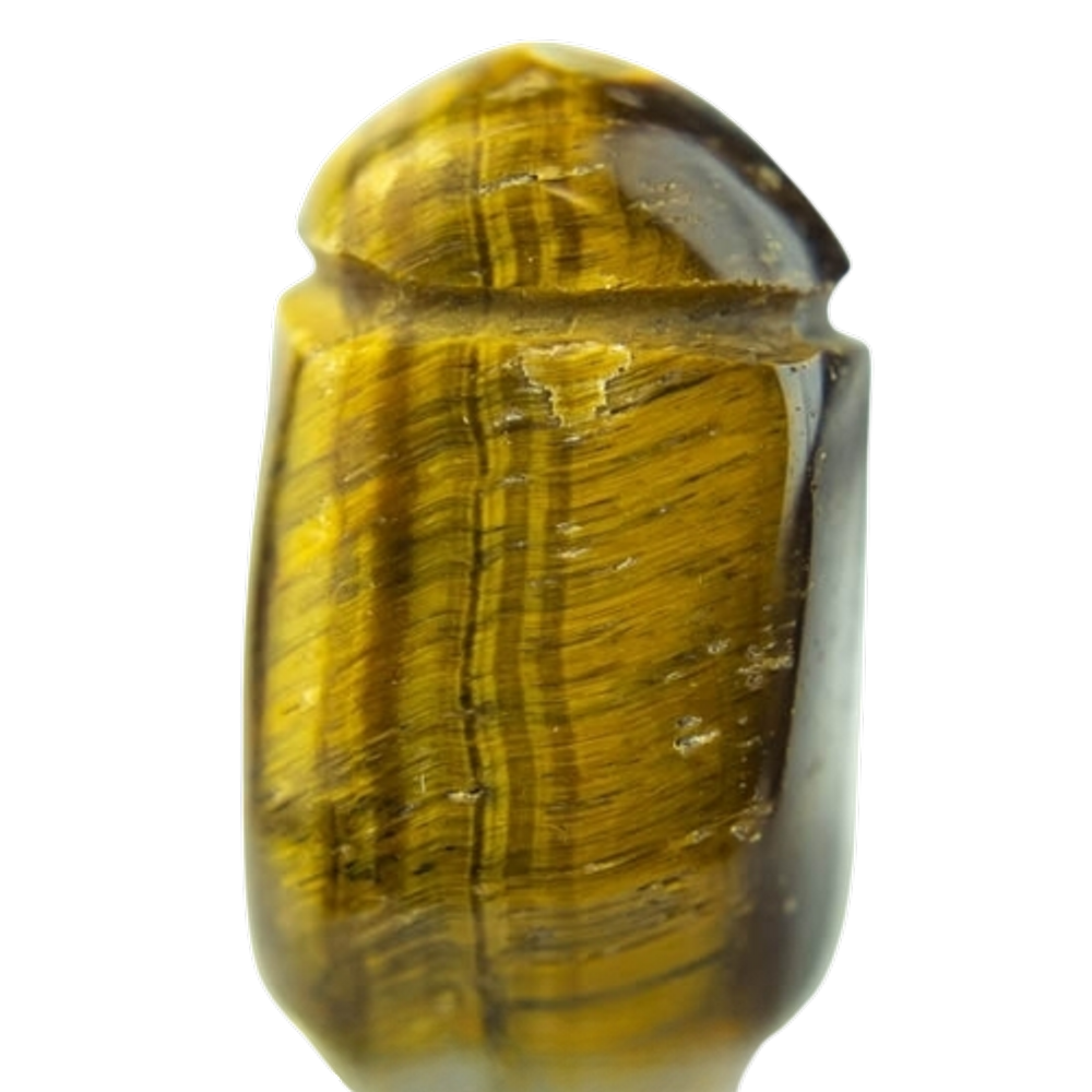 Colar Pedra Rolada Olho de Tigre Difusor Aromaterapia