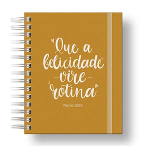 Planner 2024 Coleção Flores e Frases/Organizador anual 210Paginas Capa Dura Bege