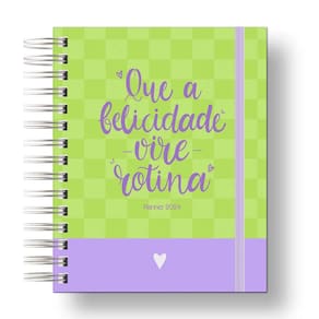 Planner 2024 Coleção Flores e Frases/Organizador anual 210Paginas Capa Dura Verde Xadrez