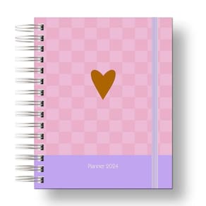 Planner 2024 Coleção Flores e Frases/Organizador anual 210Paginas Capa Dura Duo Rosa Caração
