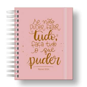 Planner 2024 Coleção Flores e Frases/Organizador anual 210Paginas Capa Dura Faça o que Puder